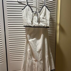 2 piece White Dress with Black Trim